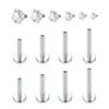 Aço Inoxidável 316 Grau Cirúrgico Personalizado Zircônia Unha de Lábio Argola de Lábio Moda Europeia e Americana Piercing de Lábio com Dente Interno Joia Pronta para Venda