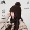 Gorro tejido grueso estilo Fair Isle para niñas, adelgazante, trenzas hechas a mano, pompón, protección para las orejas, gorro de lana, coreano