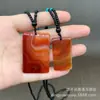 Pendente de Paz de Ágata Vermelha Natural Chalcedony Jade da Paz Colar Corrente de Suéter de Jade