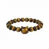 Pulsera de gato con cuentas para comercio exterior de Amazon, moderna y única, versátil para el uso diario, pulsera con cordón elástico, regalo de cumpleaños