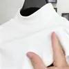 Camiseta de manga larga de forro polar doble cara transfronteriza para hombre, otoño e invierno, con forro de forro polar añadido para mayor calidez, diseño de cuello medio, camiseta interior para hombre
