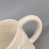 Caneca Cerâmica Laço Embossado Estilo Ins Criativo Leite Fufu Design de Nicho Fofo Cor Pura Alto Valor