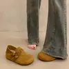Aumento da Altura Interna Solado Grosso Sapatos Birkenstock Cobertura para Dedos em Duas Vias Meio Chinelos Roupa Externa Feminina 2026 Novo Outono Preguiçoso Birkenstock Sapatos Individuais