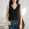Camisola minimalista versátil de verano para mujer, refrescante, transpirable, agradable para la piel, cómoda para casa y para caminar, top base blanco