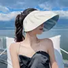 Novo Chapéu de Sol de Concha de Verão para Mulheres, Chapéu de Sol de Praia com Proteção Facial Anti-UV, Chapéu de Sol de Ciclismo com Top Aberto, Chapéu Versátil