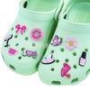 Accesorios Transfronterizos para Zapatos de Madera en Stock Serie Rosa Bolsa de Clogs de Dibujos Animados Decoración de Pulsera Accesorios Charms de Zapatos de PVC Hebillas de Zapatos