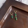 Nuevos pendientes de bambú de jade de estilo antiguo chino con diseño de nicho y sentido literario retro, pendientes de piedra natural de ágata con sentido avanzado.