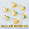 Acessórios de Ouro Real Banhado Não Desbota Ouro de Areia Pêssego Coração Acessórios Pequenos Pulseira DIY Feita à Mão Contas Espaçadoras para Pulseira Contas Soltas
