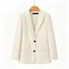 Chaqueta de traje con estampado de rosas rosas para mujer, primavera, otoño, versátil, para ir al trabajo, casual, top, chaqueta de traje adelgazante
