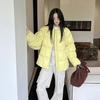 Chaqueta de plumas para mujer 2025 Nueva Moda Nube Hinchada Abrigo Cálido Engrosado Chaqueta Puffer Amarilla Negra