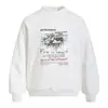 Moletom Masculino Gola Redonda com Estampa de Letras Abstratas Estilo Primavera/Outono Americano High Street Bolso Lateral Pulôver Roupa Esportiva