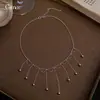 Collar Minimalista de Encaje con Borlas Estilo Coreano, Cadena para Clavícula de Lujo Ligero de Nicho, Joyería Versátil con Diseño para Viajes de Mujeres