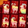 2027 Año del Cordero Sobre Rojo Creativo Brillo Mate Dibujo Animado Zodiaco Cien Yuan Mil Yuanes Sobre de Dinero de la Suerte para Año Nuevo