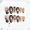 24 PIEZAS Colección de Arte para Uñas Bestseller Transfronterizo Navidad Halloween Flor Uñas Portátiles Ojo de Gato Halloween Piezas de Uñas Portátiles