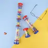 Tubo de Sonido de Lluvia Tubo de Arena Orff Educación Temprana Auditiva Plástico Materiales Didácticos Tubo de Sonido de Lluvia de Manivela para Niños Juguete de Reloj de Arena Arcoíris