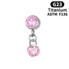 Accesorios para Pendientes de Aleación de Titanio F136 Serie Rosa Estrella de Cinco Puntas Corazón de Melocotón Circonita Súper Brillante Pendientes DIY Accesorios para Piercing de Labio