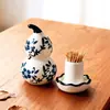 Atacado Novo Porta-Palitos Estilo Chinês para Uso Doméstico, Pote Criativo de Palitos em Forma de Cabaça, Artesanato de Tubo de Palitos de Cerâmica de Alta Estética