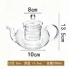 Juego de té de vidrio de borosilicato alto transparente con infusor de filtro, tetera resistente al calor para uso doméstico, adecuado para preparar té chino