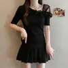 Camiseta de manga corta con volantes de un hombro para mujer, talla grande, de diseñador, modelo nuevo verano 2026, top único, hermoso y súper estiloso