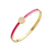 Elegante Pulsera de Aro Dorada con Esmalte Azul y Centro de Ópalo Diseño Minimalista y Sofisticado para Mujeres Perfecta para Ocasiones Casuales y Formales Ligera y Cómoda para el Uso Diario Lista para Regalar