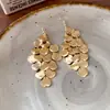 Brincos de Gancho Europeus e Americanos Transfronteiriços com Folha Irregular Vazada e Franja, Brincos Elegantes e de Alto Padrão, Acessórios de Orelha Minimalistas de Nicho Atacado