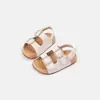 Sandalias de niña con velcro y pedrería, sin cordones, 2026 Verano, Nuevo estilo coreano, Casual, Versátiles, Bidireccionales, Zapatos de playa