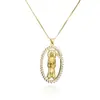 Colar com Pingente Geométrico Vazado Inlaid de Zircônia Banhado a Ouro 18K Cobre Aogu, Venda Quente Transfronteiriça, Joia de Luxo Leve de Alta Qualidade, Novo