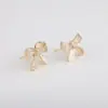 Pendientes de circonita con forma de lazo, pendientes sencillos y versátiles con temperamento