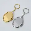 Espejo de Metal con Tapa abatible, Acero Inoxidable, Doble Cara Cóncava, Llavero, Espejo de Maquillaje con Patrones Imprimibles por Transferencia de Calor