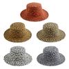 Outono e inverno casual elegante all-match cross-border explosões plana topo leopardo impressão chapéu superior retro estilo europeu e americano lã jazz chapéu superior