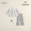 Novo Conjunto de Outono para Bebês e Crianças Pequenas, Roupa para Meninas, Conjunto de Duas Peças com Camisa Floral com Gola Boneca e Leggings para Bebê Menina