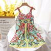 Liquidação de Roupas Infantis Transfronteiriças Europeias e Americanas: Regatas para Meninas, Vestidos de Verão Simples, Vestidos de Chiffon com Ajuste na Cintura, Vestidos Infantis Estilo Europeu e Americano