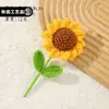 Flor de Girassol de Crochê com Lã Produto Acabado Decoração Acessórios DIY Buquê de Flores de Tricô Simuladas Decoração de Cena Atacado
