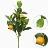 Galhos artificiais de limão com múltiplos frutos, plantas verdes, decoração fresca para casa, adereços para fotos, arranjo de flores, galhos artificiais de limão