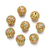 Cuentas de Gota de Aceite de Cobre, Cuentas de Hoja de Gota de Aceite de Oro Antiguo, Cuentas Huecas con Patrón de Nube, Cuentas para Bordar, Cuentas Sueltas para Pulsera y Collar Hechos a Mano para DIY