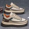 Zapatos de Viaje para Hombre con Suela Gruesa, Zapatos de Trabajo de Seguridad de Cuero Impermeable Negros de Invierno, Zapatos Deportivos Antideslizantes para Correr para Hombre, Zapatos de Papá