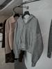 Cardigan con Cremallera Yuran 26 Estilo Nuevo Primavera Temprana, Tejido Pesado, Doble Curva, Algodón Suave, Corte Holgado y Sudadera con Capucha