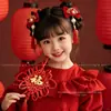 2026 Horquilla Roja con Borla de Año Nuevo Pinza para el Pelo de Danza del León Saludo de Año Nuevo para Niños Accesorio para el Cabello Pinza de Estilo Antiguo Hanfu para Niñas Adorno para la Cabeza