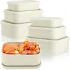 Lonchera Rectangular con Tapa de Silicona, Lonchera Apta para Microondas, Recipiente Sellado para Conservación de Alimentos, Calentable y Aislado