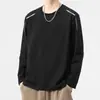 Envio RápidoCamiseta Masculina de Manga Longa, Roupa Íntima Masculina de Outono, Camiseta Básica Elástica Solta, Camiseta Estampada Masculina