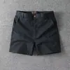 Estilo retro americano algodón puro versátil verano hombres casual fino elástico corte ajustado longitud 3/4 ultracortos