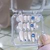 Dai Yueda Feito à Mão Use Um Novo Adesivo para Unhas de Diamante Azul Gelo de Primavera e Verão com Temperamento de Alto Padrão Olho de Gato Tridimensional de Gelo