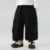 Outono 2026 Novo Estilo Japonês Soltos para Meninos Calças Cargo com Bolsos Grandes Calças Casuais Bonitas para Crianças Primavera e Outono