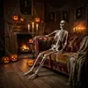 Decoração de Halloween Esqueleto Simulado 165cm Ornamento de Atmosfera de Terror Adereços de Casa Assombrada Ossos Realistas em Forma Humana