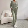 Estilo europeu e americano, conjuntos de pijama listrados de manga longa e perna longa de alta qualidade, loungewear moderno, disponíveis para atacado