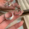 Lujo Ligero Pequeño Zhongzhong Plata Ensaladas Anillo de Fibroína de Seda Anillo para Hombres y Mujeres Apertura Ajustable Anillo para Dedos de Dieta Anillo con Sentido de Diseño Mate