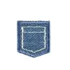 Patch de Tecido Jeans Azul Claro com Bolso Falso para Costurar ou Colar com Ferro Decoração Bordada Acessórios para Sapatos e Chapéus