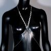 Cadena corporal sexy con diamantes de imitación de AliExpress, cadena geométrica irregular para el pecho, accesorios para bares y discotecas, cadena corporal femenina.