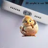 Tapón de Polvo de Pollito Eclosionando Lindo 2D para Teléfono Móvil, Carga Acrílica para Teléfono Inteligente