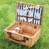 Cesta de Picnic de Sauce Viaje al Aire Libre Exquisita Cesta de Mano Salida de Primavera Suministros de Picnic Caja de Picnic para Acampar con Vajilla